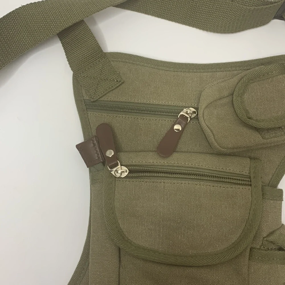 Kabden | Green Canvas Outdoor Tactical Fishing Waist Leg Bag | Military Travel - Picture 7 of 13